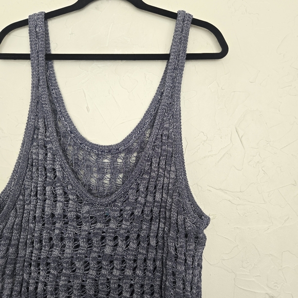 Free People Beach Loose Knit Blue Sweater Dress, L - Picture 10 of 12